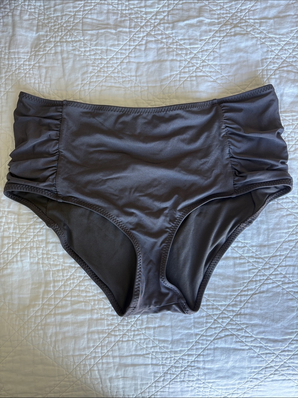 Athleta High-Waist Ruched Bikini Bottoms - Charcoal